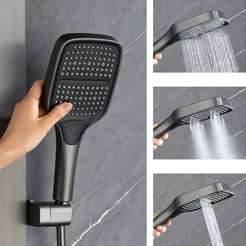 Botão de 3 funções Selecionar chuveiro de mão quadrado de chuva