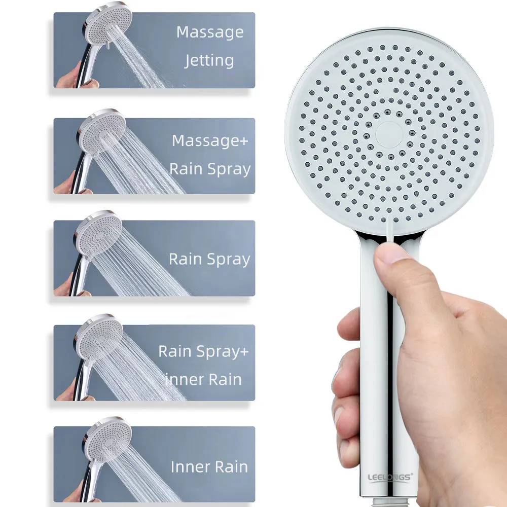 Cabeça de chuveiro autolimpante com interface universal